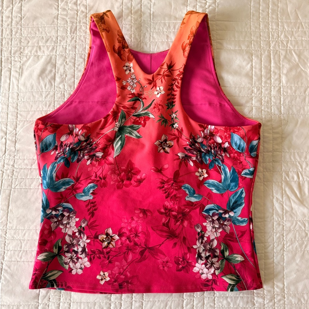 Johnny Was Pink and Orange Floral Tank Top - Picture 2 of 7